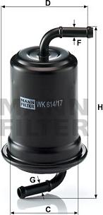 Mann-Filter WK 614/17 - Fuel filter autospares.lv