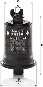 Mann-Filter WK 614/24 x - Fuel filter autospares.lv