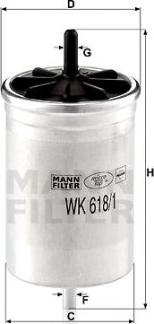 Mann-Filter WK 618/1 - Fuel filter autospares.lv