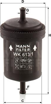 Mann-Filter WK 613/1 - Fuel filter autospares.lv