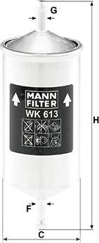 Mann-Filter WK 613 - Fuel filter autospares.lv