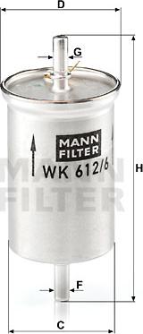 Mann-Filter WK 612/6 - Fuel filter autospares.lv