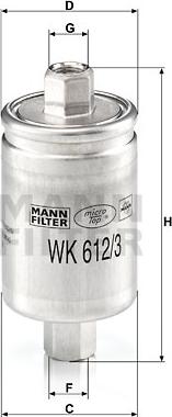 Mann-Filter WK 612/3 - Fuel filter autospares.lv