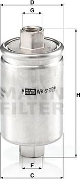 Mann-Filter WK 612/2 - Fuel filter autospares.lv