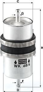 Mann-Filter WK 68/4 - Fuel filter autospares.lv