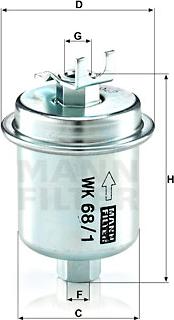 Mann-Filter WK 68/1 x - Fuel filter autospares.lv