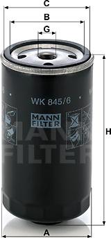 Mann-Filter WK 845/6 - Fuel filter autospares.lv