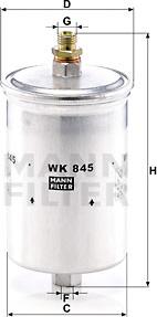 Mann-Filter WK 845 - Fuel filter autospares.lv
