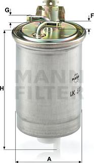 Mann-Filter WK 841 - Fuel filter autospares.lv