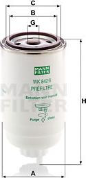 Mann-Filter WK 842/6 - Fuel filter autospares.lv