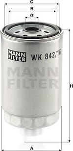 Mann-Filter WK 842/16 - Fuel filter autospares.lv