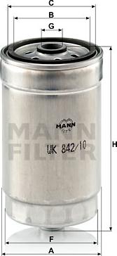 Mann-Filter WK 842/10 - Fuel filter autospares.lv