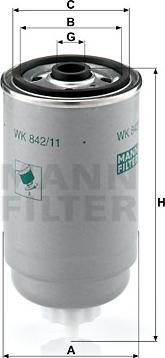 Mann-Filter WK 842/11 - Fuel filter autospares.lv