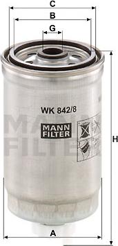 Mann-Filter WK 842/8 - Fuel filter autospares.lv