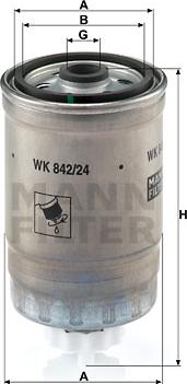 Mann-Filter WK 842/24 - Fuel filter autospares.lv