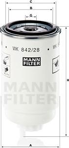 Mann-Filter WK 842/28 - Fuel filter autospares.lv