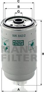 Mann-Filter WK 842/2 - Fuel filter autospares.lv
