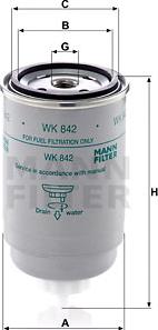 Mann-Filter WK 842 - Fuel filter autospares.lv