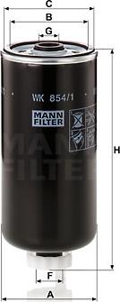 Mann-Filter WK 854/1 - Fuel filter autospares.lv