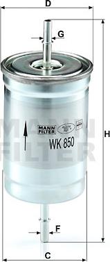 Mann-Filter WK 850 - Fuel filter autospares.lv