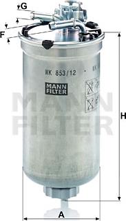 Mann-Filter WK 853/12 - Fuel filter autospares.lv
