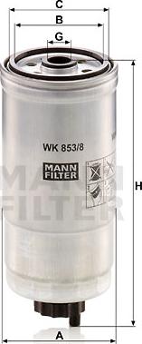 Mann-Filter WK 853/8 - Fuel filter autospares.lv
