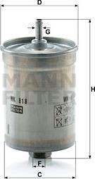 Mann-Filter WK 818 - Fuel filter autospares.lv
