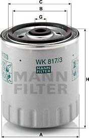 Mann-Filter WK 817/3 x - Fuel filter autospares.lv