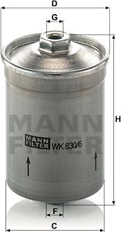 Mann-Filter WK 830/6 - Fuel filter autospares.lv