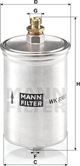 Mann-Filter WK 830/3 - Fuel filter autospares.lv