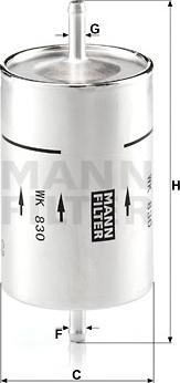 Mann-Filter WK 830 - Fuel filter autospares.lv