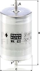 Mann-Filter WK 831 - Fuel filter autospares.lv
