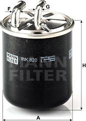 Mann-Filter WK 820 - Fuel filter autospares.lv