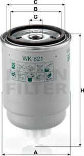 Mann-Filter WK 821 - Fuel filter autospares.lv