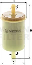 Mann-Filter WK 28/1 - Fuel filter autospares.lv