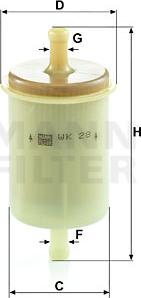 Mann-Filter WK 28 - Fuel filter autospares.lv