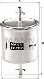 Mann-Filter WK 79 - Fuel filter autospares.lv