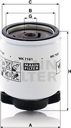 Mann-Filter WK 715/1 - Fuel filter autospares.lv