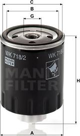 Mann-Filter WK 718/2 - Fuel filter autospares.lv