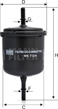 Mann-Filter WK 712/4 - Fuel filter autospares.lv