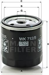 Mann-Filter WK 712/5 - Fuel filter autospares.lv
