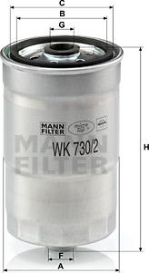 Mann-Filter WK 730/2 x - Fuel filter autospares.lv