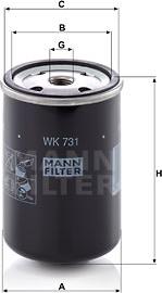 Mann-Filter WK 731 - Fuel filter autospares.lv