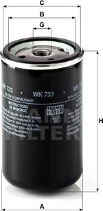 Mann-Filter WK 733 - Fuel filter autospares.lv
