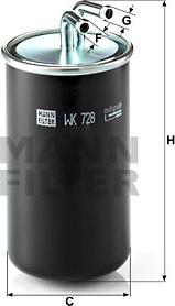 Mann-Filter WK 728 - Fuel filter autospares.lv