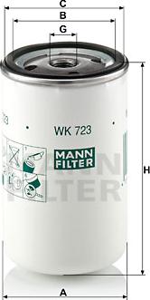 Mann-Filter WK 723 (10) - Fuel filter autospares.lv