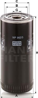 Mann-Filter WP 962/3 x - Fuel filter autospares.lv
