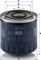 Mann-Filter WP 914 - Oil Filter autospares.lv