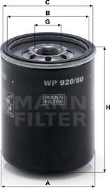 Mann-Filter WP 920/80 - Oil Filter autospares.lv