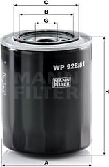Mann-Filter WP 928/81 - Oil Filter autospares.lv